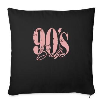 Chemise Babe vintage des années 90 - Housse de coussin décorative 45 x 45 cm - noir - Devant