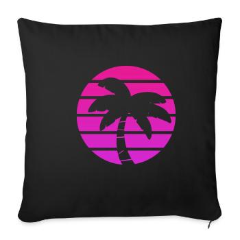 Palm Tree Sunset Lovers - Sofa pillowcase 17,3'' x 17,3'' (45 x 45 cm) - black - Front