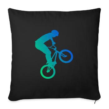 Vélo Hommes Cyclisme BMX Vélo BMX Garçons - Housse de coussin décorative 45 x 45 cm - noir - Devant