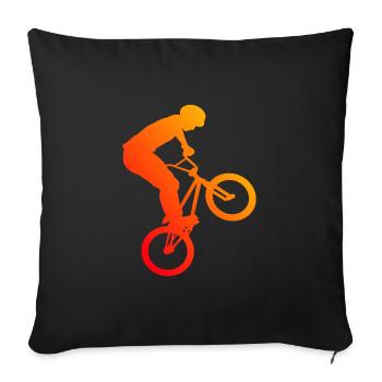 BMX Vélo Femmes BMX Cyclisme Vélo Hommes - Housse de coussin décorative 45 x 45 cm - noir - Devant