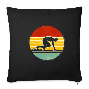 Sprinter - Track And Field 2 - Sofa pillowcase 17,3'' x 17,3'' (45 x 45 cm) - black - Front