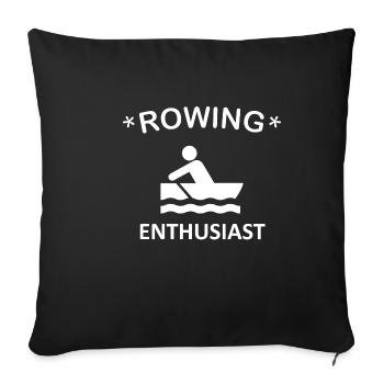 Passionné d'aviron - Aviron - Aviron - Housse de coussin décorative 45 x 45 cm - noir - Devant