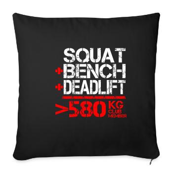 Dynamophilie 580 kg Membre du Club - Housse de coussin décorative 45 x 45 cm - noir - Devant