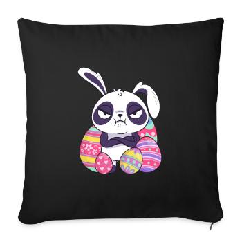 Easter Panda - Sofa pillowcase 17,3'' x 17,3'' (45 x 45 cm) - black - Front