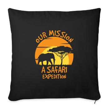 Our Mission A Safari Expedition - Sofa pillowcase 17,3'' x 17,3'' (45 x 45 cm) - black - Front