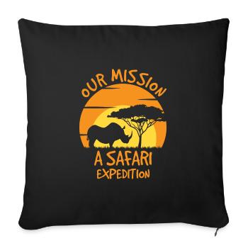 Notre mission Une expédition safari - Housse de coussin décorative 45 x 45 cm - noir - Devant