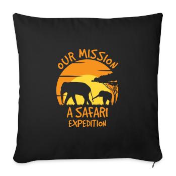 Notre mission Une expédition safari - Housse de coussin décorative 45 x 45 cm - noir - Devant