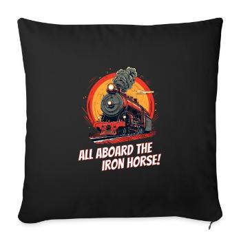 Alle an Bord der Iron Horse - Sofakissenbezug 45 x 45 cm - Schwarz - Vorne