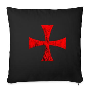 Templer Tempelritter Kreuz Templerkreuz Ritter Tem - Sofakissenbezug 45 x 45 cm - Schwarz - Vorne