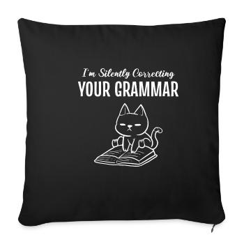 Correction of your grammar Tutor Gift - Sofa pillowcase 17,3'' x 17,3'' (45 x 45 cm) - black - Front