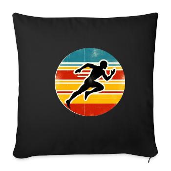 Sprinter - Track And Field - Sofa pillowcase 17,3'' x 17,3'' (45 x 45 cm) - black - Front