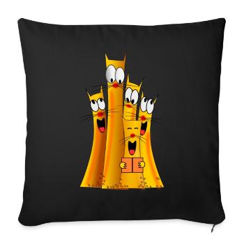 cat band - Sofa pillowcase 17,3'' x 17,3'' (45 x 45 cm) - black - Front