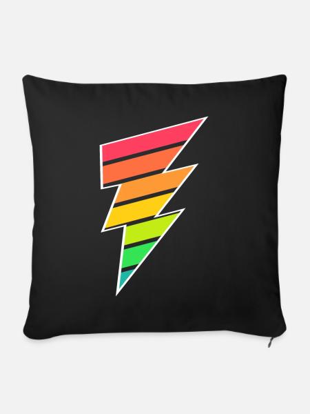 Bunter Blitz - Sofakissenbezug 45 x 45 cm - Schwarz