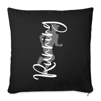 Running Sport Run Fitness Jogging Jogger Runners - Sofa pillowcase 17,3'' x 17,3'' (45 x 45 cm) - black - Front