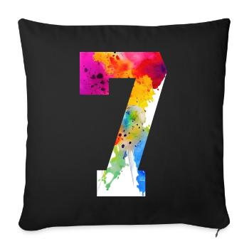 NUMBER 7 YEARS OLD 7TH BIRTHDAY - Sofa pillowcase 17,3'' x 17,3'' (45 x 45 cm) - black - Front