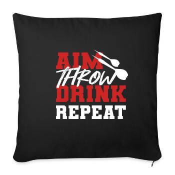 Target throwing drink. Strong Drinker Gift - Sofa pillowcase 17,3'' x 17,3'' (45 x 45 cm) - black - Front