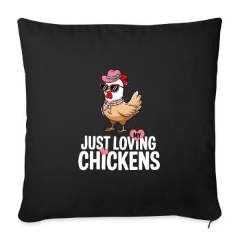 I Love My Chickens - Funny Chickens Cartoon - Sofa pillowcase 17,3'' x 17,3'' (45 x 45 cm) - black - Front