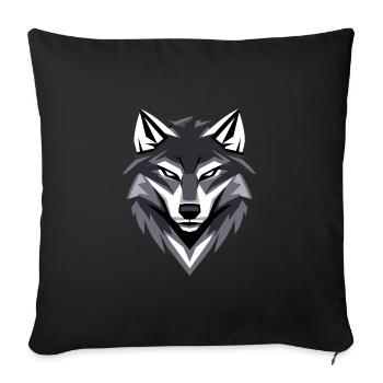 Wolf I Low Poly Art Logo Design - Sofa pillowcase 17,3'' x 17,3'' (45 x 45 cm) - black - Front