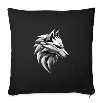 Wolf I Low Poly Art Logo Design - Sofa pillowcase 17,3'' x 17,3'' (45 x 45 cm) - black - Front
