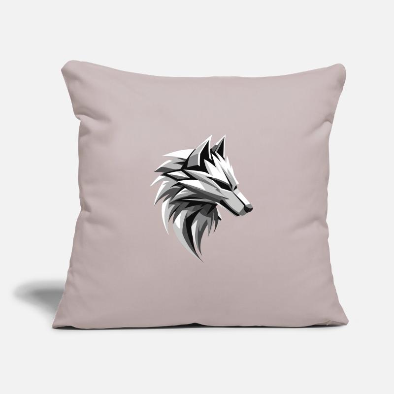Conception de logo Wolf I Low Poly Art Housse de coussin décorative 45 x 45 cm