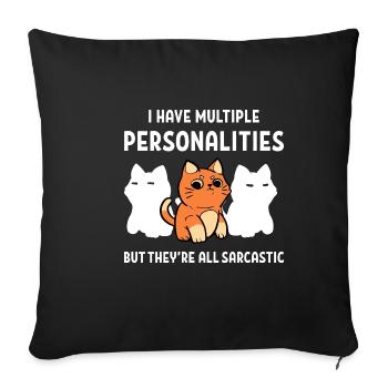 several personalities Sarcastic and Moody Ges - Sofa pillowcase 17,3'' x 17,3'' (45 x 45 cm) - black - Front