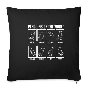 Penguins Of The World Animal Keeper Poison - Sofa pillowcase 17,3'' x 17,3'' (45 x 45 cm) - black - Front