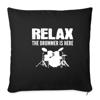 Le batteur est ici membre du groupe Gift - Housse de coussin décorative 45 x 45 cm - noir - Devant