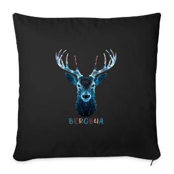 Hirsch Bergbua Hirsch Geschenk Dorffest Wandern - Sofakissenbezug 45 x 45 cm - Schwarz - Vorne
