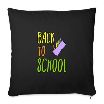 school back to school - Sofa pillowcase 17,3'' x 17,3'' (45 x 45 cm) - black - Front