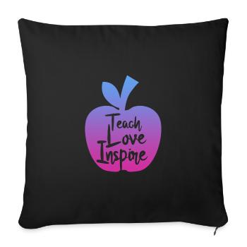 enseignant enseigner l’amour inspirer - Housse de coussin décorative 45 x 45 cm - noir - Devant