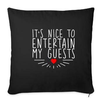 C’est agréable de divertir mes invités - Housse de coussin décorative 45 x 45 cm - noir - Devant