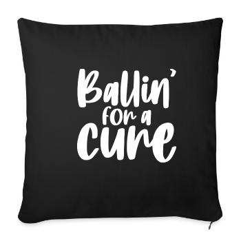 Ballin' For A Cure - Housse de coussin décorative 45 x 45 cm - noir - Devant