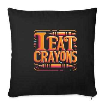 I Eat Crayons 20 - Sofakissenbezug 45 x 45 cm - Schwarz - Vorne