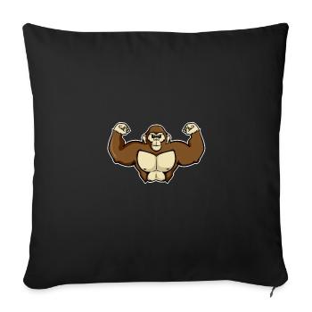 Chemise Muscle Monkey Gorilla pour enfants - Housse de coussin décorative 45 x 45 cm - noir - Devant