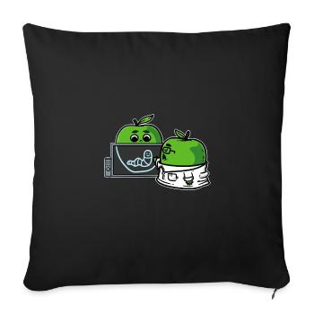 Apple médecin le patient rayons x avec ver - Housse de coussin décorative 45 x 45 cm - noir - Devant
