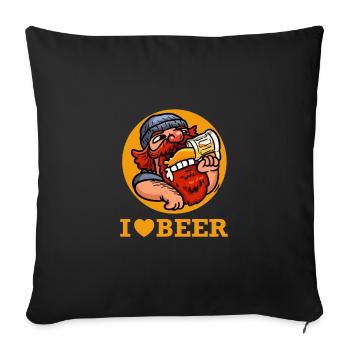 Chemise de buveur de bière pour laquelle j’aime la bière - Housse de coussin décorative 45 x 45 cm - noir - Devant