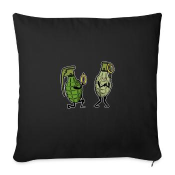 Garnets Marriage proposal for lovers & fiancee - Sofa pillowcase 17,3'' x 17,3'' (45 x 45 cm) - black - Front