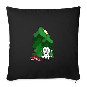 Forêt, Fantôme, Fantôme, Octobre, Champignons, Sapins, Nature - Housse de coussin décorative 45 x 45 cm - noir - Devant