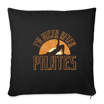Je suis plus sympa après le Pilates - Housse de coussin décorative 45 x 45 cm - noir - Devant
