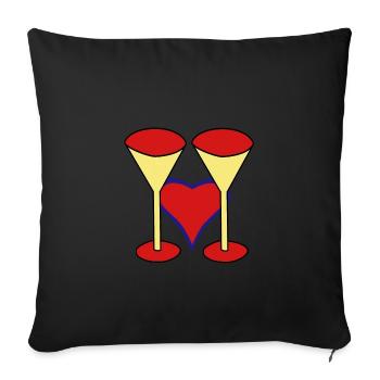 Glasses Glasses Glasses Party Invitation Celebration Birthday Abi - Sofa pillowcase 17,3'' x 17,3'' (45 x 45 cm) - black - Front