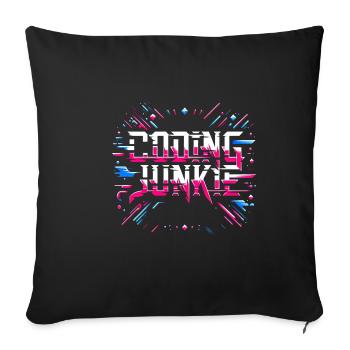 Accro au codage 15 - Housse de coussin décorative 45 x 45 cm - noir - Devant