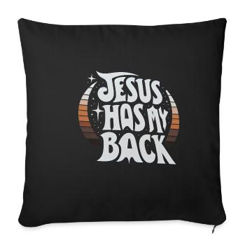 Jésus est là pour moi 23 - Housse de coussin décorative 45 x 45 cm - noir - Devant