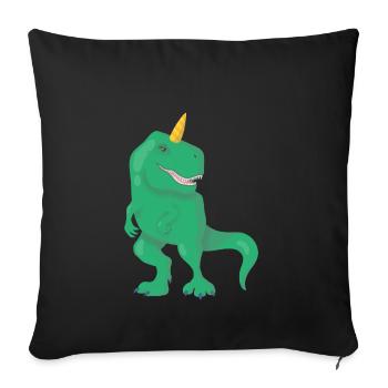 Dino Unicorn T-Rex - Sofa pillowcase 17,3'' x 17,3'' (45 x 45 cm) - black - Front