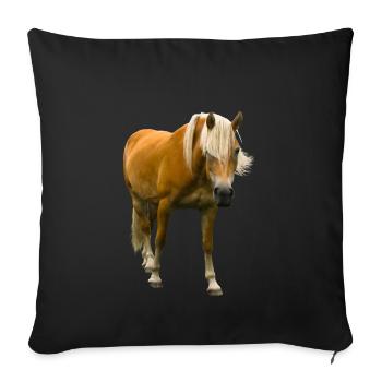chevaux de course équitation cavalier - Housse de coussin décorative 45 x 45 cm - noir - Devant