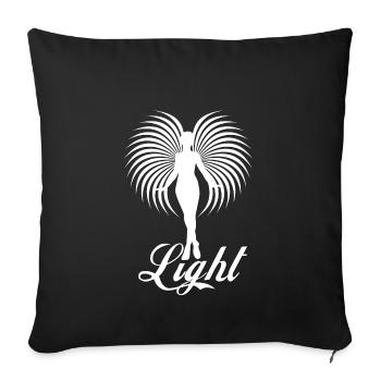 light wite - Housse de coussin décorative 45 x 45 cm - noir - Devant