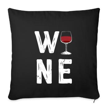 Vin vin love love love festival du vin de dégustateurs - Housse de coussin décorative 45 x 45 cm - noir - Devant