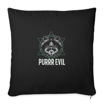 Purrr Evil Soft Goth Cat Aesthetic Gothic Okkult - Housse de coussin décorative 45 x 45 cm - noir - Devant