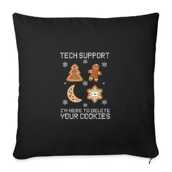 Support technique Je suis là pour supprimer vos cookies - Housse de coussin décorative 45 x 45 cm - noir - Devant