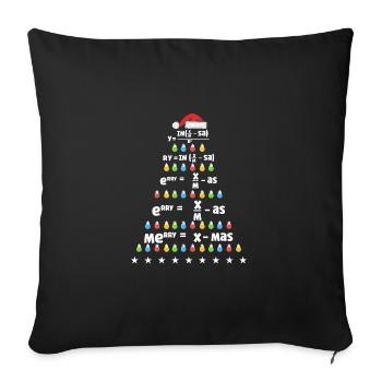 Math Arbre de Noël Math Formule Math Noël - Housse de coussin décorative 45 x 45 cm - noir - Devant