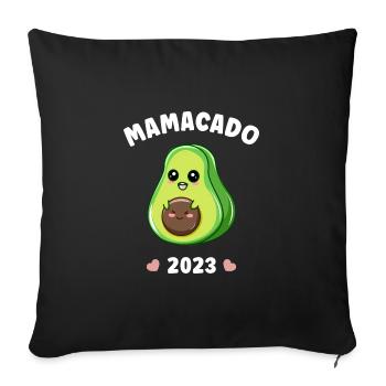 Mamacado 2023 Avocado Pregnancy Pregnant - Sofa pillowcase 17,3'' x 17,3'' (45 x 45 cm) - black - Front
